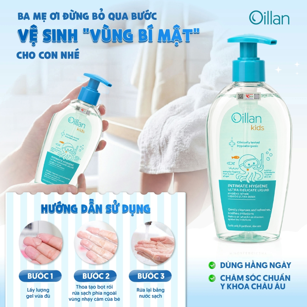 Oillan – Dung dịch vệ sinh mẹ và bé 45 năm từ châu Âu