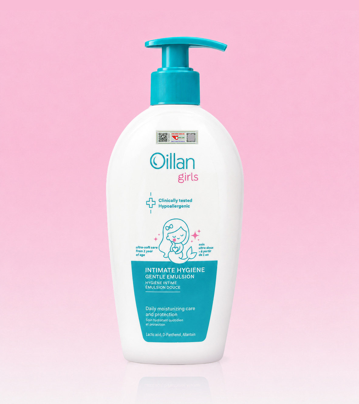 NHŨ TƯƠNG VỆ SINH BÉ GÁI DỊU NHẸ OILLAN GIRLS INTIMATE HYGIENE GENTLE EMULSION 300ML