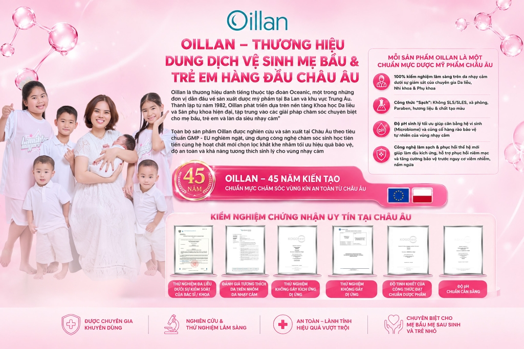Oillan – Dung dịch vệ sinh mẹ và bé 45 năm từ châu Âu